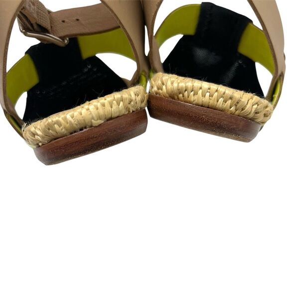 Loeffler Randall Fawn Ankle Strap Sandal Leather Raffia Size 6 - Picture 7 of 10